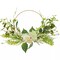 24-Inch Hydrangea and Fern Half Wreath with Gold Ring Elegant Floral Wall Décor